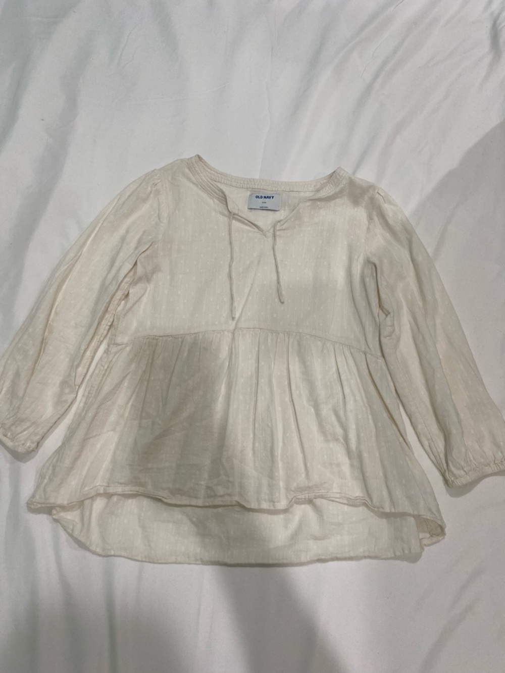 Old Navy Cream Lightweight Peasant Top
